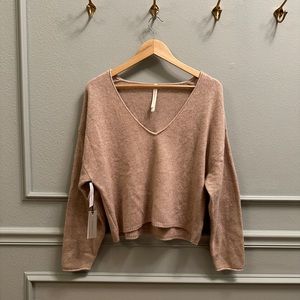 Aritzia Babaton Heather Wide Neck Cashmere Sweater